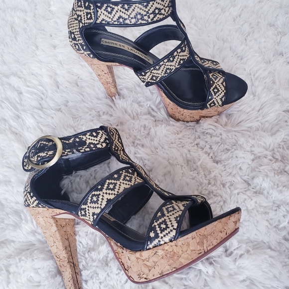 Chinese Laundry Black Bobbi Gladiator Heels Sz 7 - Picture 5 of 6